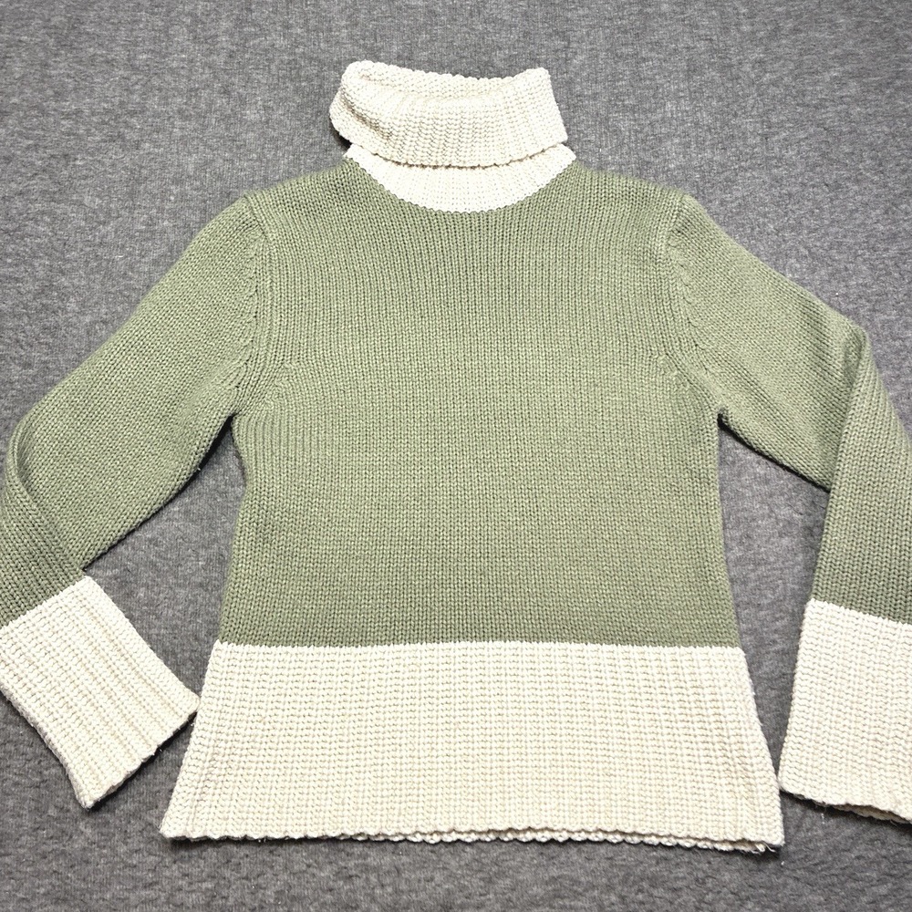 Mim Chunky Turtleneck Sweater Women Size 1 Small Cable Knit Y2K Cottagecore Warm